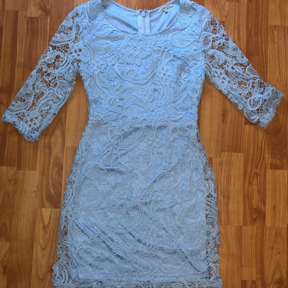 Light blue floral lace dress